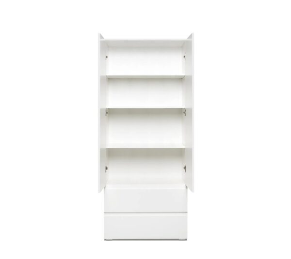 Armoire 2 portes 2 tiroirs LUMIA blanc