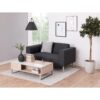 Table basse plateau relevable AZALEA Blanc et imitation chêne