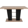 Table extensible L.140 à 180 cm LEXIE imitation chêne et noir