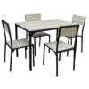 Ensemble table + 4 chaises EDISON Noir et Imitation chêne