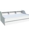 Lit avec rangements 90x190 cm BLANCA + tiroir blanc