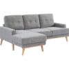 Canapé d'angle gauche SUNNY tissu Gris clair