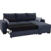 Canapé d'angle convertible méridienne réversible tissu gris foncé BROADWAY