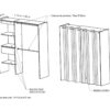 Armoire dressing extensible avec rideau MOKA imitation chêne foncé wengé