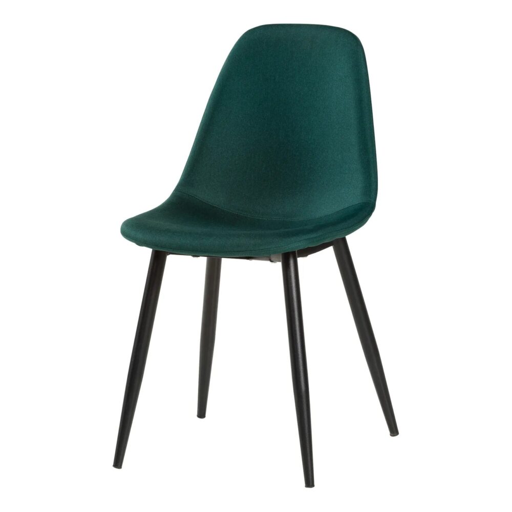 Chaise LYNETTE 2 verte/pieds noir