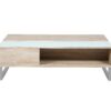 Table basse plateau relevable AZALEA Blanc et imitation chêne