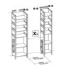 Aménagement Dressing Extensible Chêne/noir - Gari - L 140/179 X L 48 X H 207 Cm