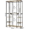 Portant Meuble Rangement Penderie En Acier+mdf.porte-vêtements 120x40x201cm.noir+chêne Clair