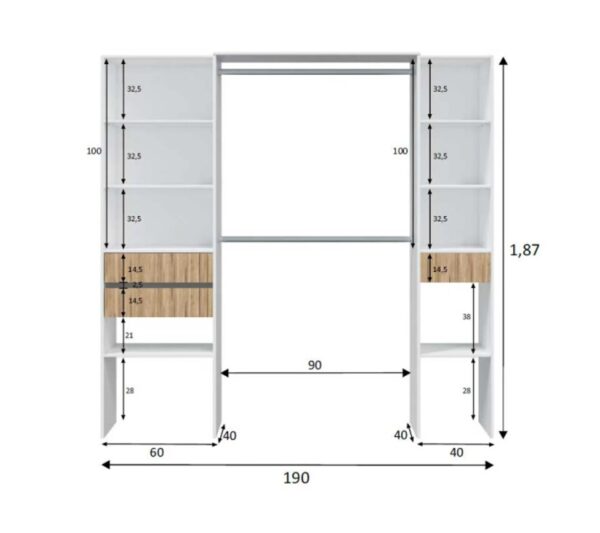 telechargement_4_805af5f2-33a1-4f66-8160-2242b20442e8 Aménagement De Dressing 3 Tiroirs Blanc/bois Clair - Yana - L 190 X L 40 X H 187 Cm