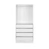 Module Dressing Avec 4 Tiroirs Et 1 Penderie Blanc. Panneaux Stratifiés