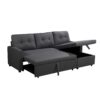 Canapé d'angle SYRA réversible convertible tissu Gris foncé
