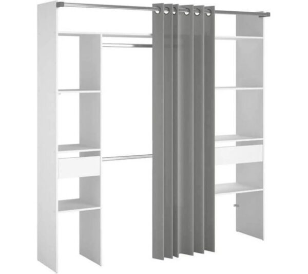 telechargement_4_cb169e22-87c4-4e81-a51b-7d2fc150826f Dressing Avec Rideau - 2 Tiroirs Et 2 Colonnes - Décor Blanc - L 198 X P 40 X H 203 Cm - Artic
