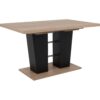 Table extensible L.140 à 180 cm LEXIE imitation chêne et noir