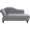 Méridienne convertible avec coffre LALOU Tissu gris