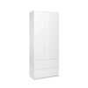 Armoire 2 portes 2 tiroirs LUMIA blanc