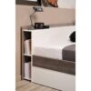 Lit 140x190/200 cm avec rangements PUZZLE imitation noyer et blanc