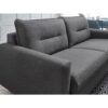 Canapé 3 places convertible semi-express SINKI tissu gris anthracite couchage 182x142cm