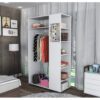 telechargement_5_94fd629f-6937-4627-bf70-55163a423db8 Meuble Dressing Penderie Blanc 8 Niches Miroir Roulettes L 100 H 174 P 45 Cm