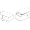 Table basse plateau relevable avec coffre DESPACITO Imitation béton et blanc