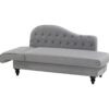 Méridienne convertible avec coffre LALOU Tissu gris
