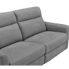 Canapé 3 places 2 relax manuels CORRANO tissu gris clair