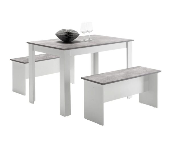 telechargement_5f69c822-6c09-487c-8581-e7e0b1e726f1 Ensemble table à manger et 2 bancs design PASTA Blanc et imitation béton