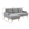 Canapé d'angle gauche SUNNY tissu Gris clair