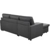 Canapé d'angle SYRA réversible convertible tissu Gris foncé