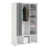 Kit dressing avec rideau gris L.105 cm OPTIMAL 2 blanc