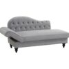 Méridienne convertible avec coffre LALOU Tissu gris