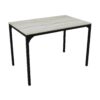 Ensemble table + 4 chaises EDISON Noir et Imitation chêne