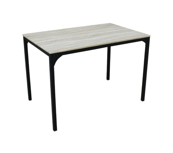 Ensemble table + 4 chaises EDISON Noir et Imitation chêne