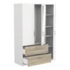 Armoire 3 portes 2 tiroirs L.134 cm READY imitation chêne kronberg et blanc