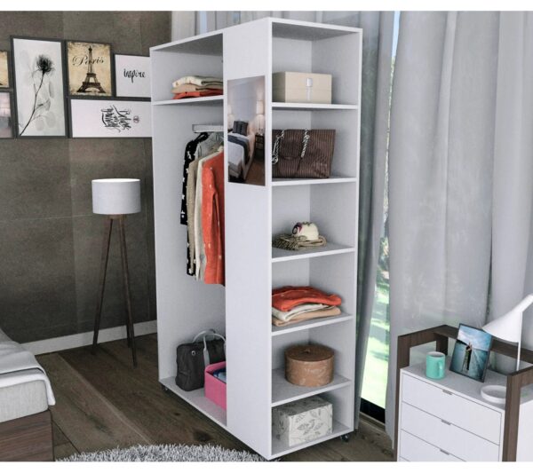 telechargement_6_9f5d2882-b8d5-4000-a7da-1a6aa117a82d Meuble Dressing Penderie Blanc 8 Niches Miroir Roulettes L 100 H 174 P 45 Cm