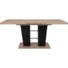 Table extensible L.140 à 180 cm LEXIE imitation chêne et noir