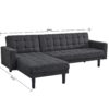 Canapé d'angle ANDREW convertible Gris anthracite