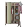 Kit dressing avec rideau L.100 cm MOVE 2 imitation chêne