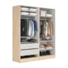 Armoire dressing imitation chêne EXTENSO L.200 compo 3