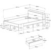 Lit 140x190/200 cm avec rangements PUZZLE imitation noyer et blanc