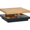 Table basse plateau pivotant TURN Imitation chêne et noir