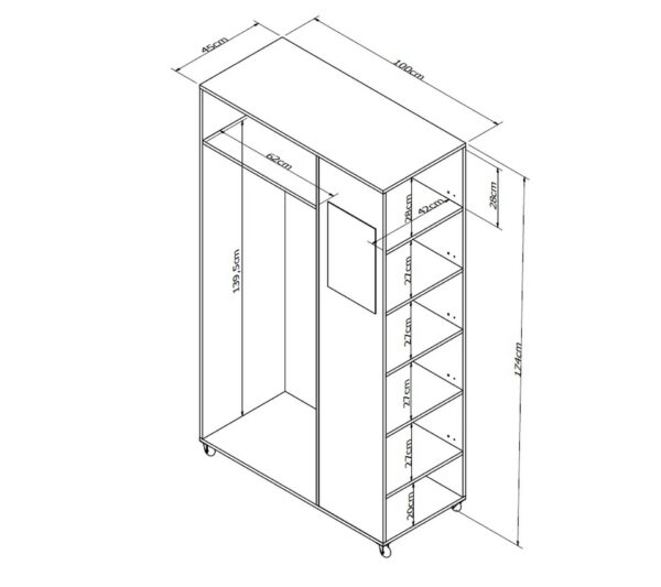 telechargement_7_7c38f059-9b39-4245-a3fc-1355237f05b1 Meuble Dressing Penderie Blanc 8 Niches Miroir Roulettes L 100 H 174 P 45 Cm