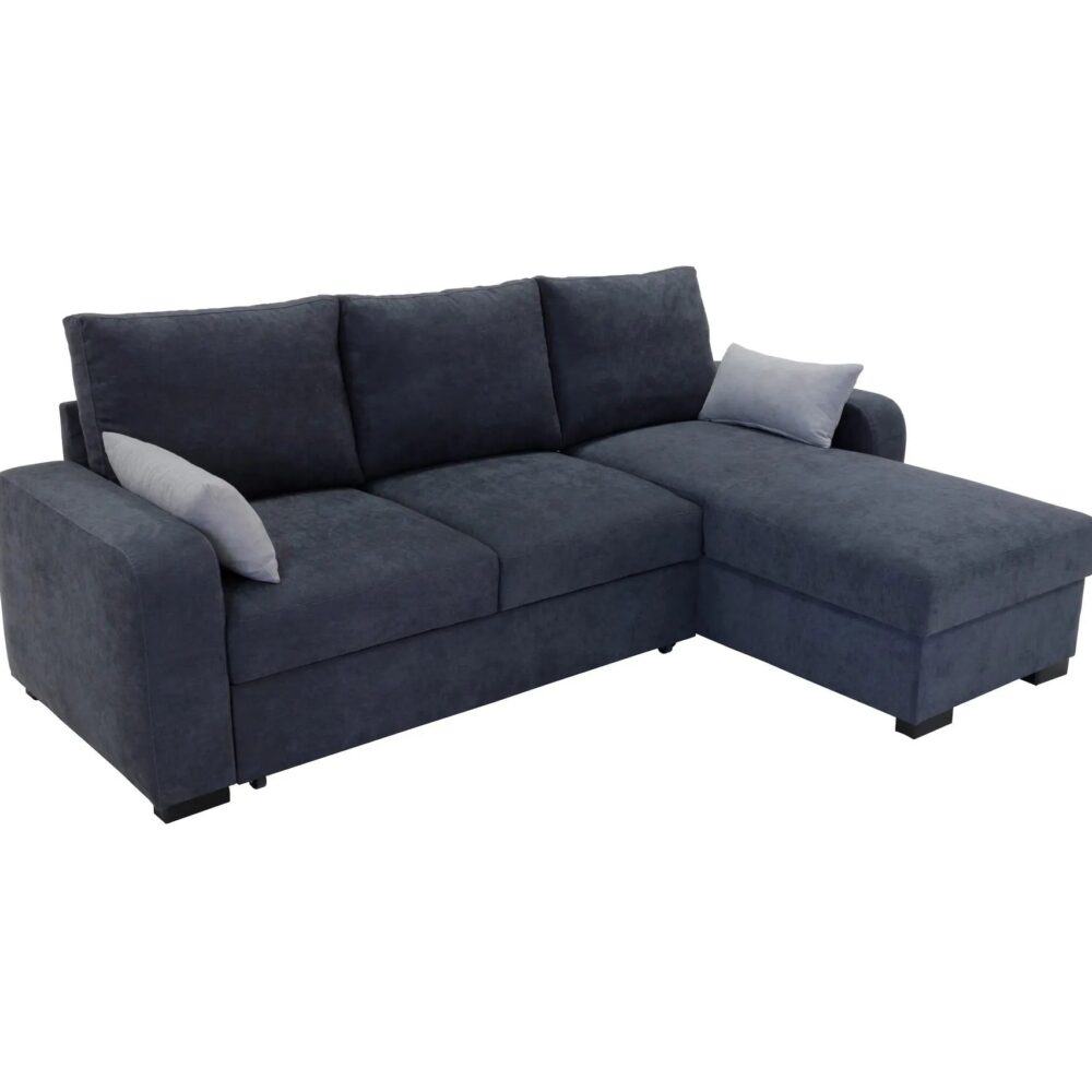Canapé d'angle convertible méridienne réversible tissu gris foncé BROADWAY