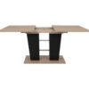 Table extensible L.140 à 180 cm LEXIE imitation chêne et noir