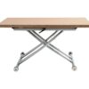 Table relevable 2 en 1 LILIAN Imitation chêne