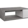 Table basse plateau relevable avec coffre DESPACITO Imitation béton et blanc
