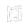 Armoire 4 portes avec miroir COLO lingère et penderie imitation chêne et noir