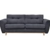 Canapé 3 places convertible express 160x190cm MILANE tissu gris anthracite