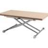Table relevable 2 en 1 LILIAN Imitation chêne