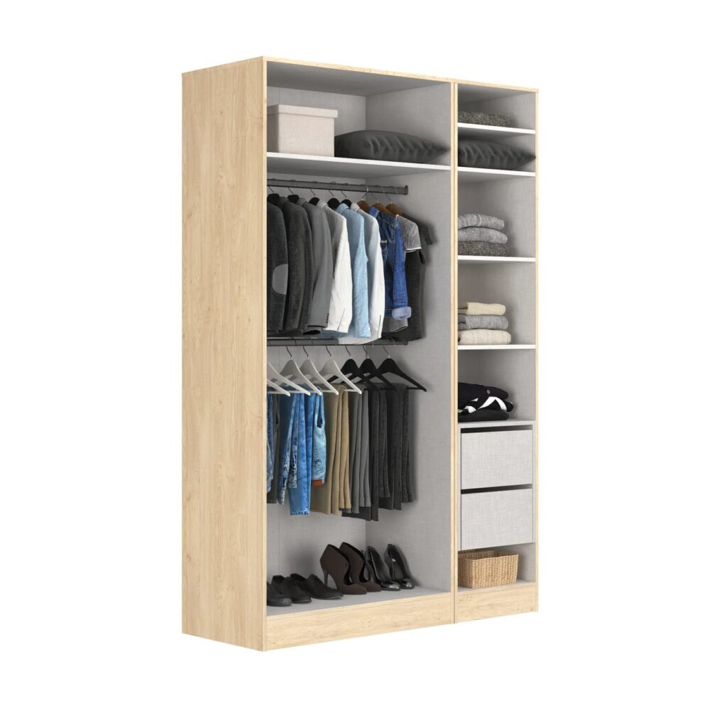 Armoire dressing imitation chêne EXTENSO L.150 compo 1