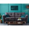 Canapé 3 places convertible express 160x190cm MILANE tissu gris anthracite